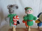 Set of Eight Crocheted Finger Puppets with a Wood Stand — photo 4