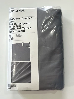 Ikea GRAPALPMAL Full/Queen Duvet cover and 2 pillowcases, Gray - NEW