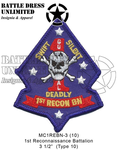 3 Inch BLACK Marines First Recon BN Diamond 1st Sticker (Decal Logo) USMC Lic. E