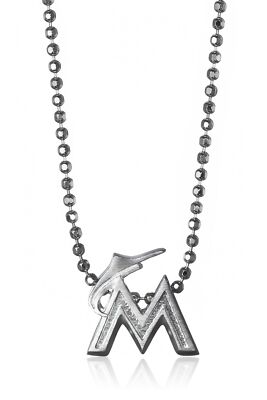 Alex Woo Little MLB Sterling Silver Miami Marlins Pendant Necklace, 16