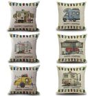 <!--F#f_0-->Linen Printed Happy Campers Cushion Cover 450x450mm Select Design<!--F/-->