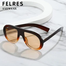 New Oval Oversize UV protection Sunglasses For Men Women Outdoor Shade Glasses 