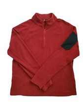 Eddie Bauer Red Fleece Pullover Sweater Size L Lightweight
