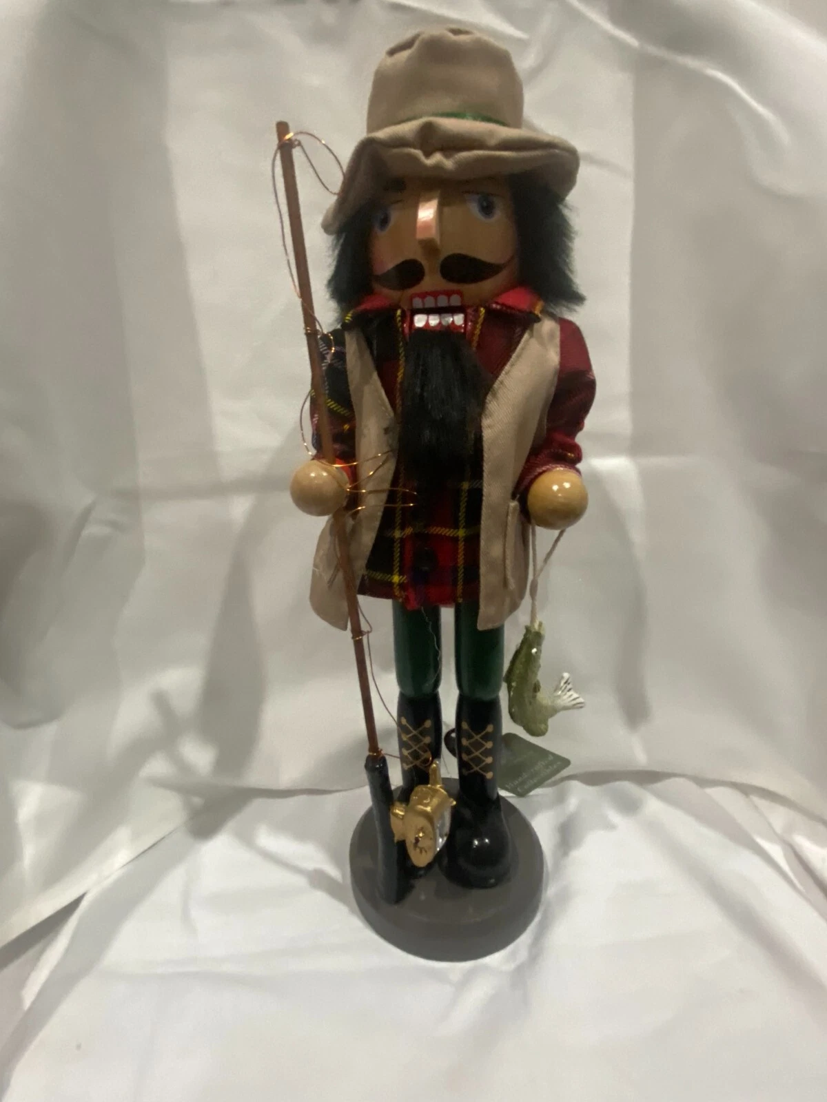 Bass Fisherman Nutcracker 14.5"