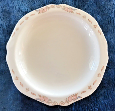Vintage Porcelain Ceramic Trinket Dish w/ Delicate Pink Gray Floral Band 4.5''