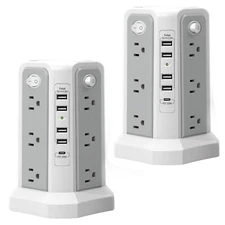 PASSUS Surge Protector Power Strip with USB C Port,10FT Extension Cord with 1...