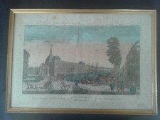Optical view - framed - the Rotterdam Stock Exchange - enhanced gouache 18th century
