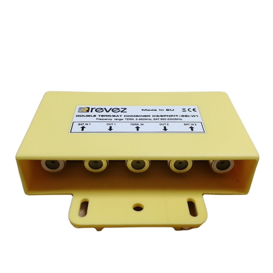 2 TV SATELLITE Aerial Signal Combiner Splitter Diplexer UHF F Type