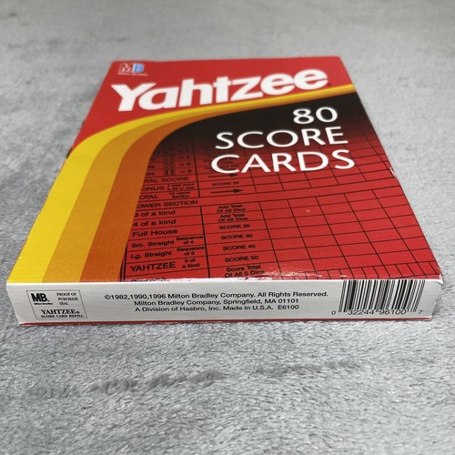 Vintage YAHTZEE Score Cards Pad 80 Count Milton Bradley - NEW Sealed Package - Picture 4 of 5