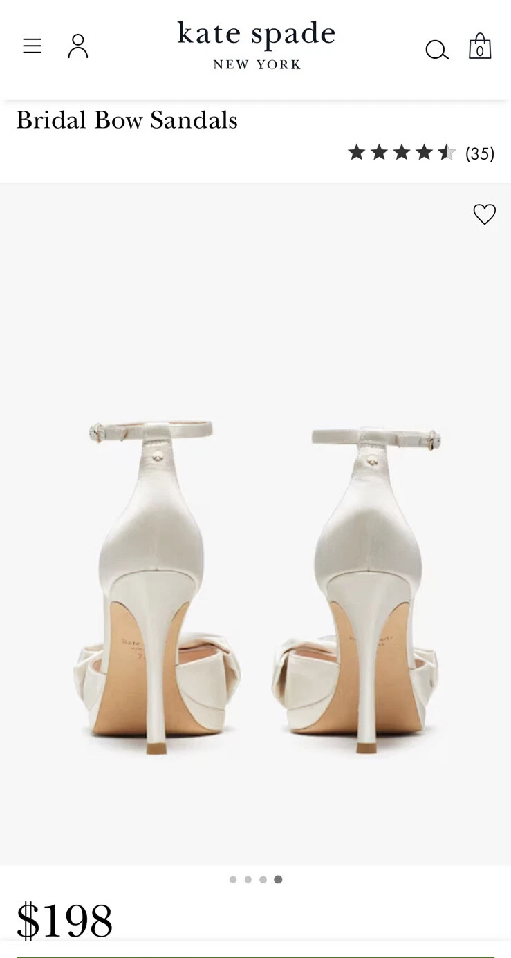 Sandali da sposa Kate Spade con fiocco nuovi taglia 9B made in Vietnam ??