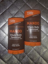 Mando Whole Body Deodorant Smooth Solid CEDAR GROVE 2.6oz Lot Of 2