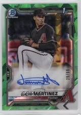 2021 Bowman Chrome HTA Green Atomic Refractor 29/99 Justin Martinez Auto 3hd