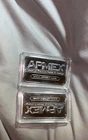 APMEX Lot of 2 1 oz .999 Fine Silver Bars in Capsules Total 2 oz