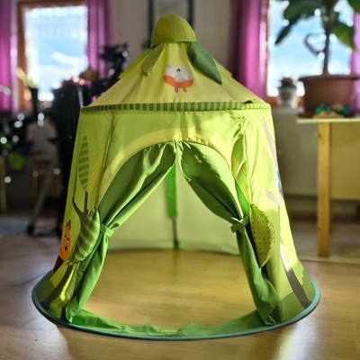 HABA Spielzelt Zauberwald 8457 grün/gelb Kinderzelt Jungen + Mädchen 120x115 DxH