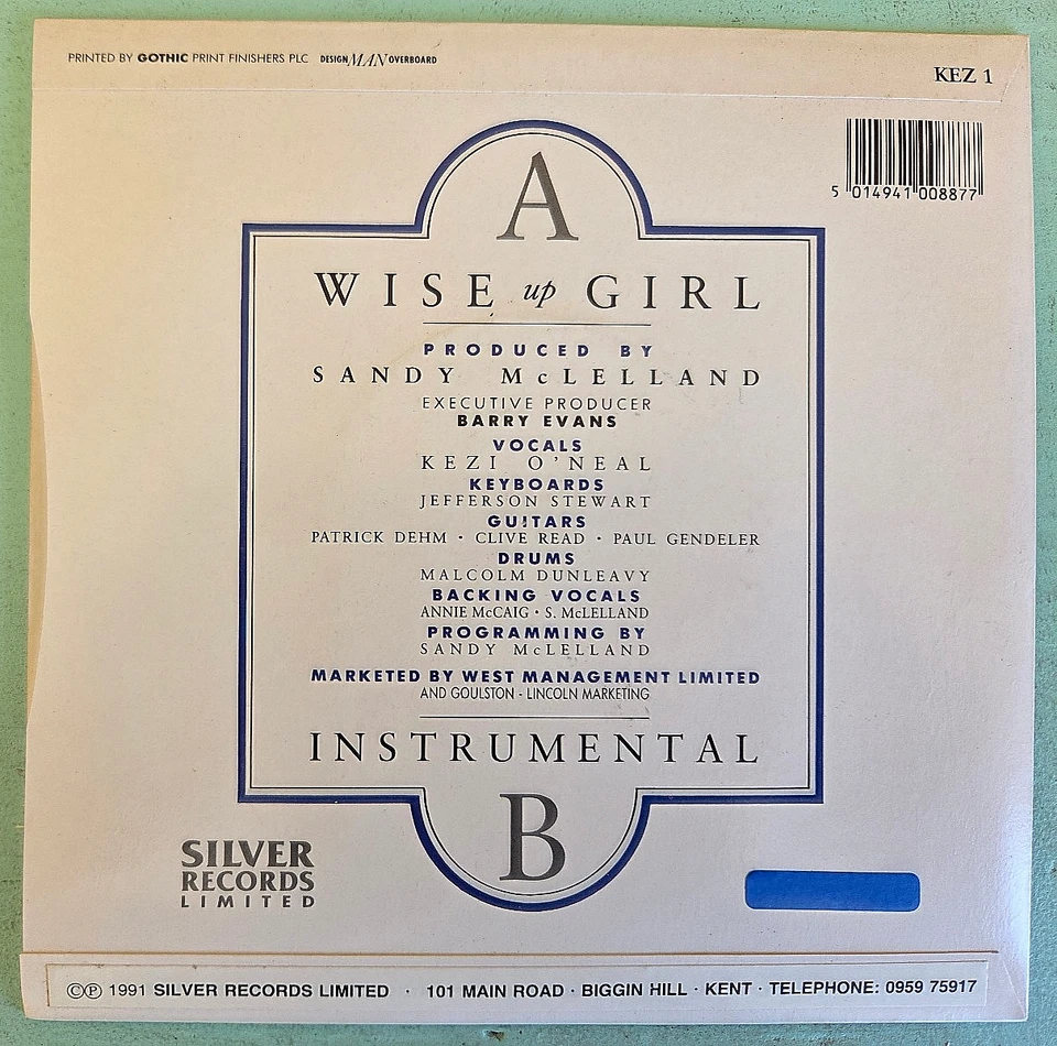 Kezi O'Neal - Wise Up Girl b/w Instrumental 7" Single UK 1991 Zustand: Excellent - Bild 2 von 4