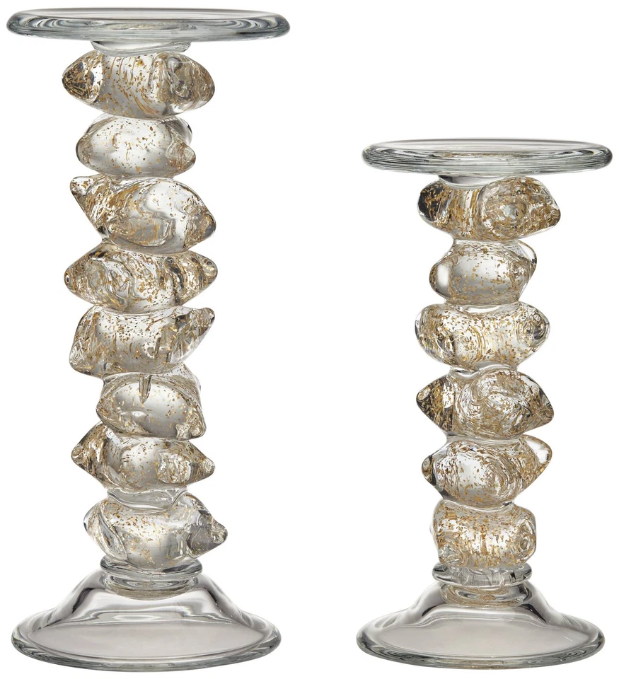 Ilion Gold Glass Candle Holders Set of 2 - Image 2 of 4