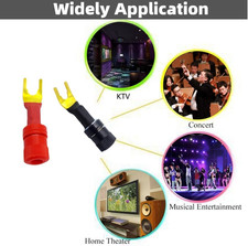 4-Pack Y Spade Plugs to to 4mm Female Banana Jack/Speaker Wire, Gold Plated S...