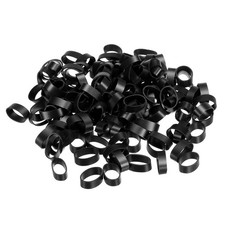 Silicone Rubber Bands Rings 100pcs Non-slip 5/8" Flat Black for Books, Art