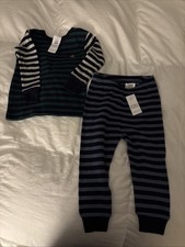 Baby Gap 2 Piece Pajama Long Sleeve Top and Pants Size 12-18 Months Stripes NWT