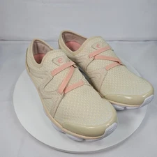 Easy Spirit Riptide Womens Beige Mesh Slip On Sneakers Shoes Size 9.5M