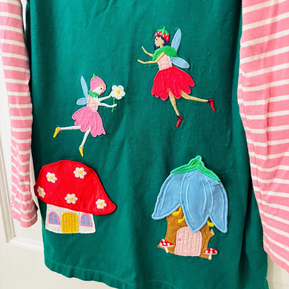 Vestido Mini Boden Niñas Verde Hada Seta Flor Apliques Talla 11 12 Años Foto 2 de 4