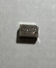 Brighton Dog Silverplated Slide Charm 3D Rectangle WOOF Puppy Happy Tail