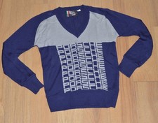 Vintage Italia Motor Sports Porsche Sweater Wool Thin Small Italian