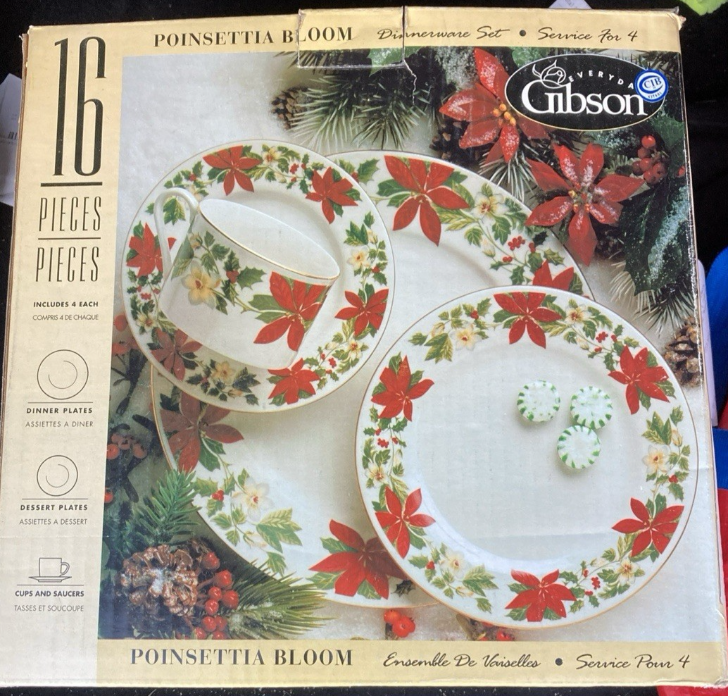 2006 Everyday Gibson 56420 Christmas Stoneware Noel Morning 16 PC