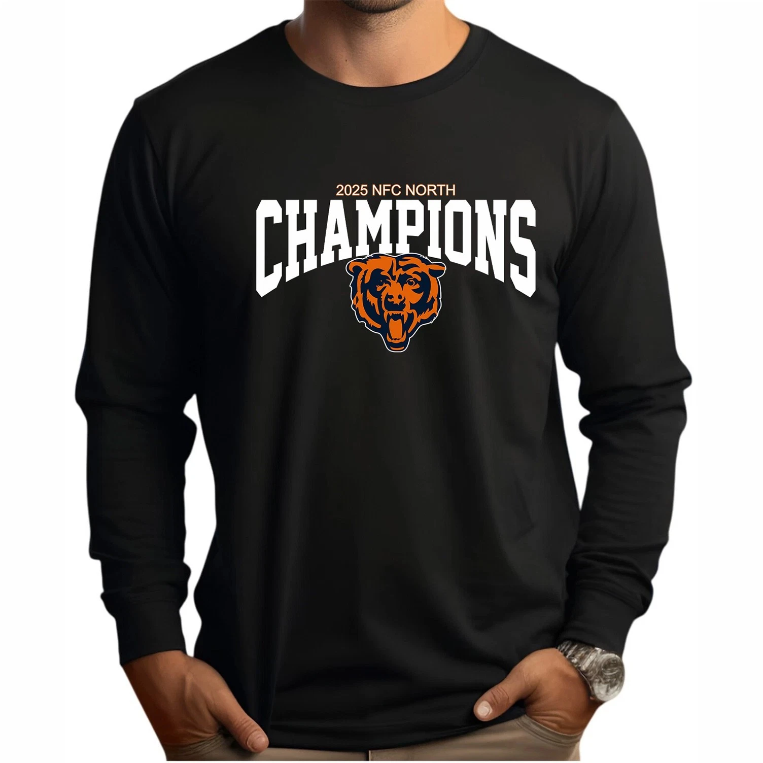 Chicago Bears 2025 NFC North Division Champions Long Sleeve
