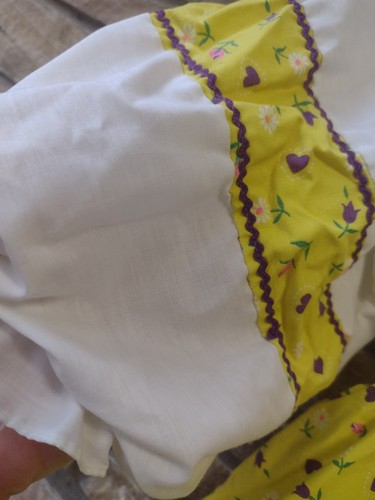 Vintage 70s Handmade Prairie Dress & Bonnet Set Yellow Floral L Cottagecore, $36 - Photo 7