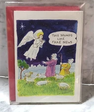 Angel "This Sounds Like Fake News" Box of 10 Funny/Humorous Christmas Cards