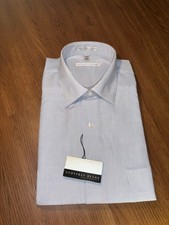 Mens Geoffrey Beene wrinkle free blue microgrid dress shirt