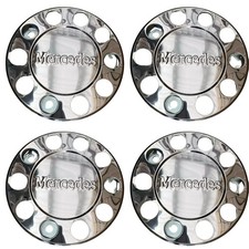 For Mercedes Truck Stainless Steel 22.5" Truck Wheel Trim Covers 4 Pcs