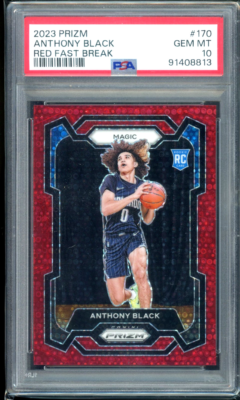 2023 Panini Prizm Anthony Black Red Fast Break /100 PSA 10 #170