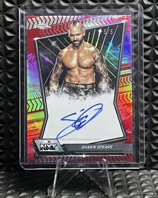 2026 Topps Chrome WWE SHAWN SPEARS Red Refractor AUTO 5/5 #NXT-SHA