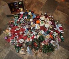 Vintage Huge Lot Of Mid Century Christmas Orn...