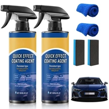 2PCS Car Coating Spray, Quick Effect Agent, Coat Wax,Car Scratch... 
