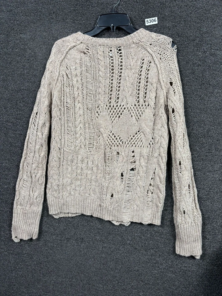 Suéter tejido Miss Me para mujer talla S marrón estilo envejecido mezcla de lana manga larga Foto 2 de 4