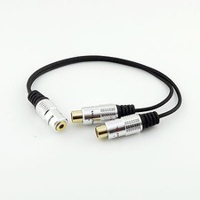25cm 3.5mm 1/8" Mini Stereo Female To 2 RCA Female Audio Adapter Splitter Cable