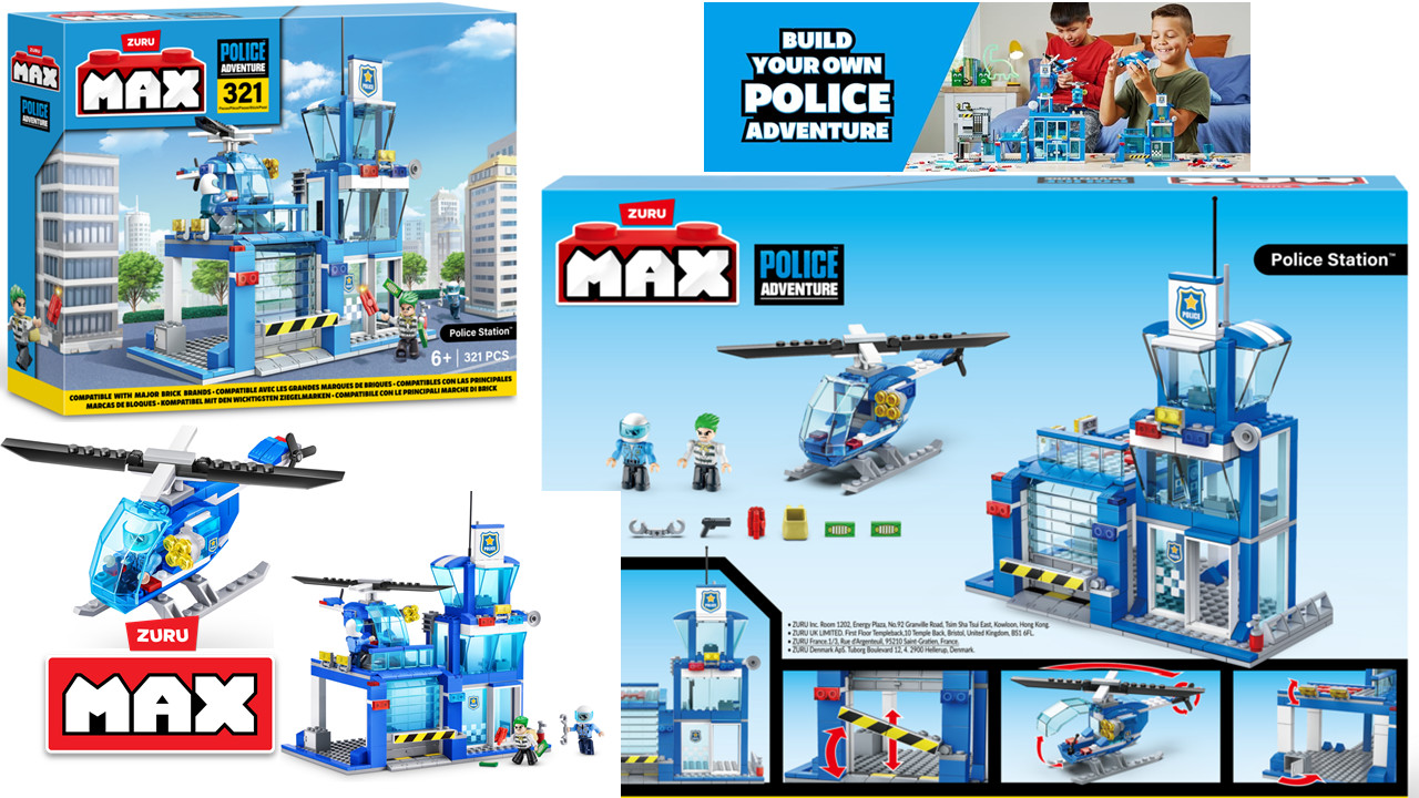 Brick Construction Max City Police Station Playset - 321 pcs by Zuru