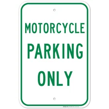 Only Motorcycle Parking Sign,
