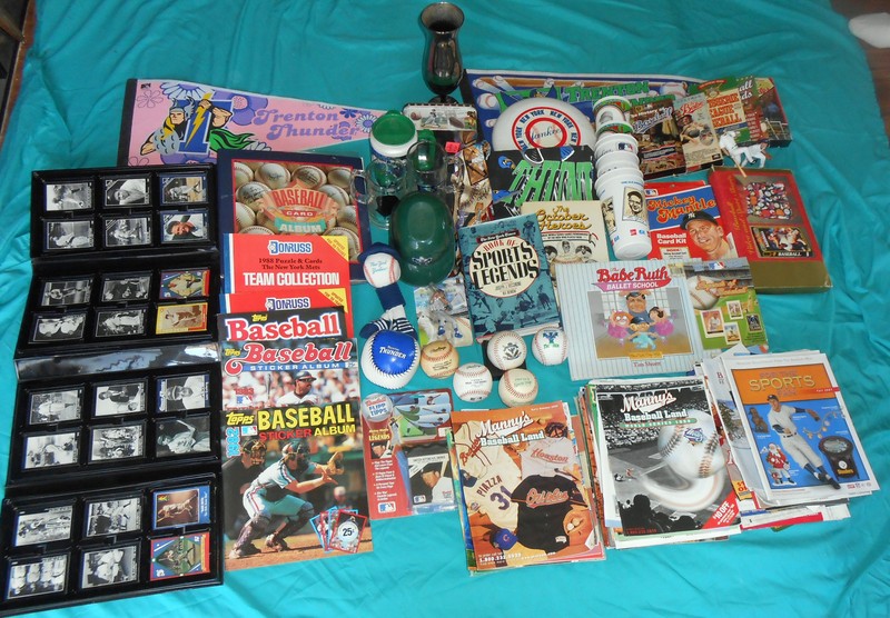 282 NY Yankees Baseballs Caps Glasses Pennants Mags Cards Signed HC wDJ Books NR
