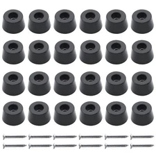 24 Pcs Round Rubber Feet Bumpers Non Slip Cutting Board Feet with Screws