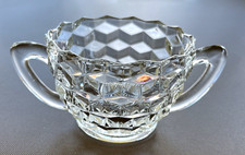 Jeannette Cube, Clear Sugar Bowl, Cubist 2.5" Tall, 3.5" Wide, Fostoria American