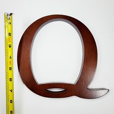 Discontinued 8" Pottery Barn Kids Wood Letter Q Espresso Brown Wall Art