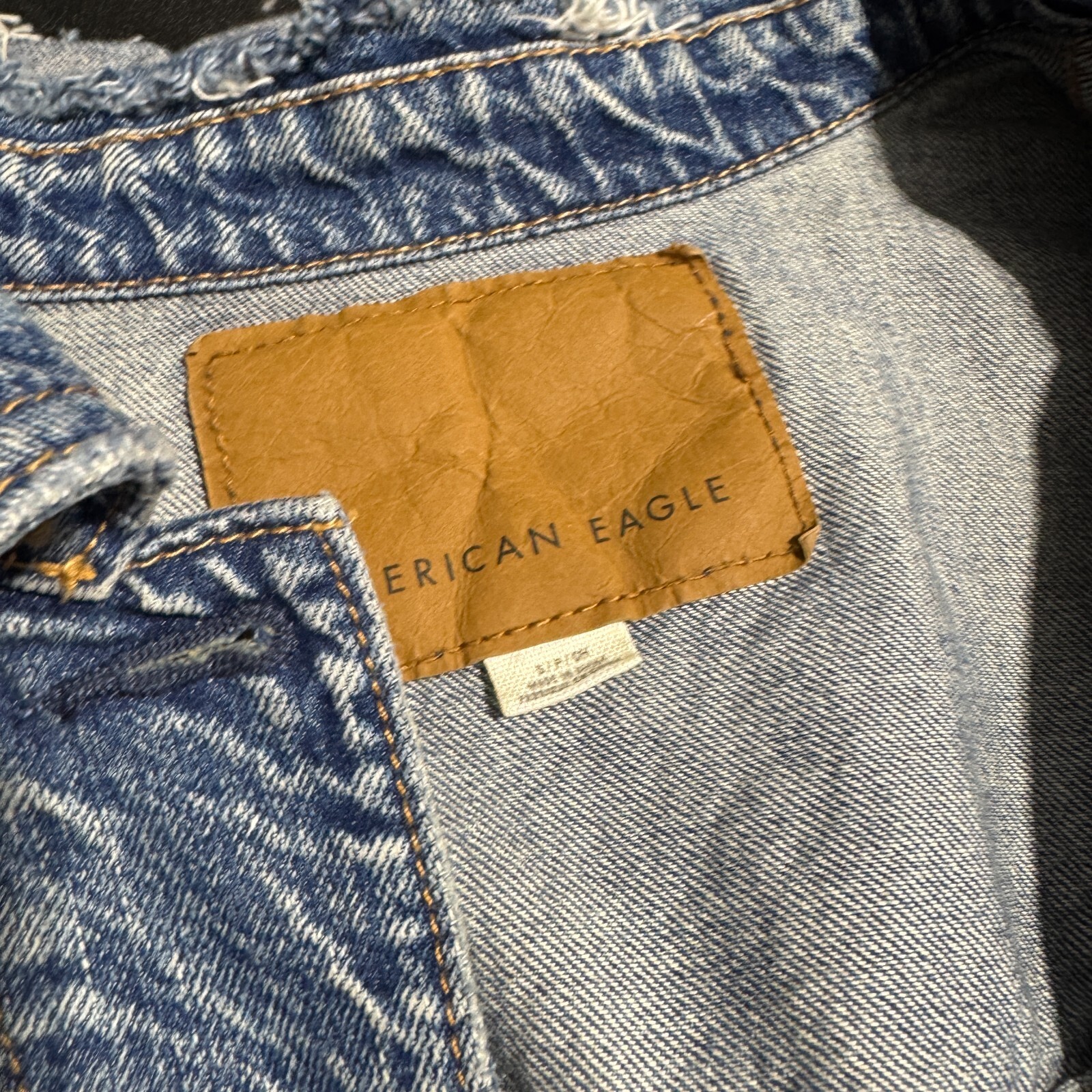 American Eagle Jacket Womens Solid Denim Small - image 2