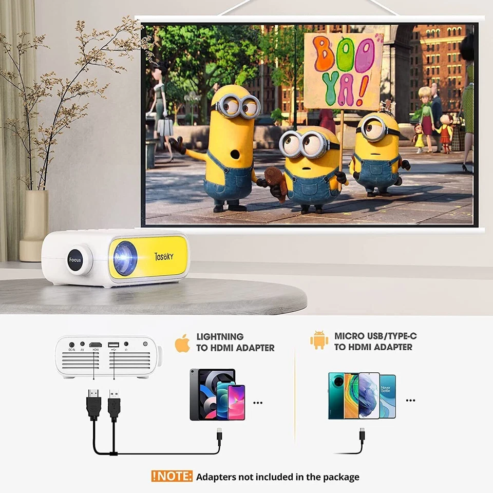 Portable Projector mini Projector for Smart Home 1080P Full HD Mobile Projector - Image 4 of 4