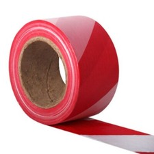 5x Barrier Hazard Danger Warning Tape Non Adhesive Red & White 75mm X 200m Rolls