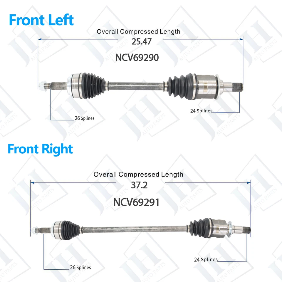 OE Front Left Right CV Axle Shaft Set for 2021-25 Toyota Corolla 2.0L Auto CVT - Image 2 of 4