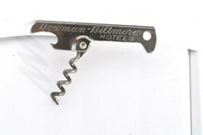 VINTAGE ADVERTISING BOWMAN BILTMORE HOTELS CORKSCREW, BOTTLE OPENER MADE IN USA